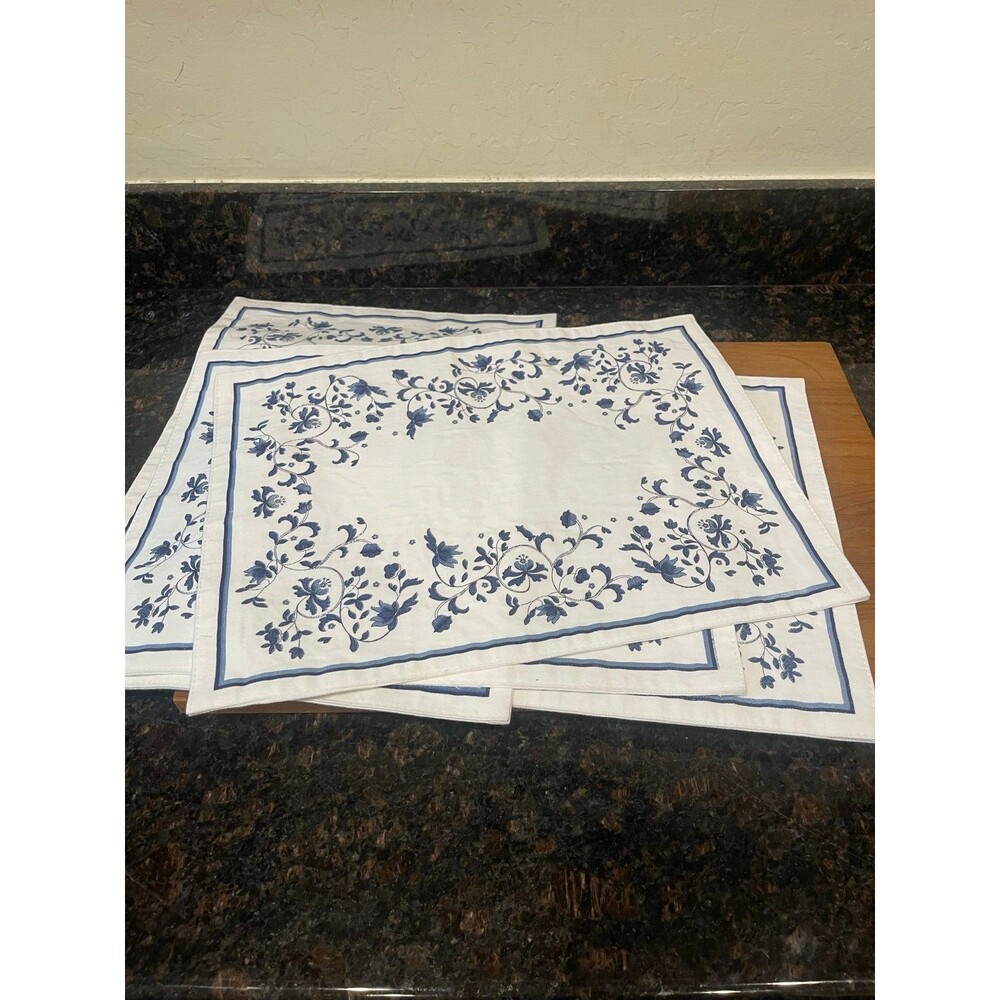 4 Blue Portofino by Spode Set of 4 Placemats 13x19